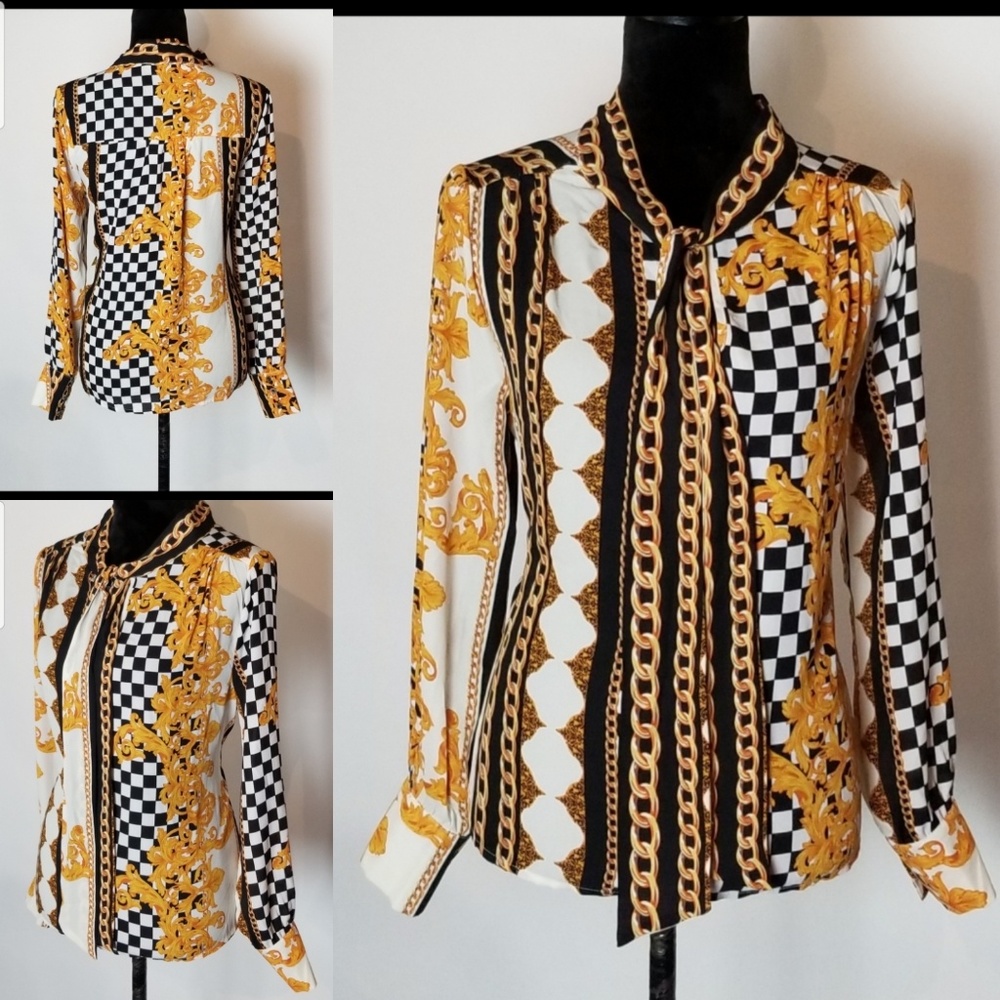 Chain Print Casual Blouse - Picture 5 of 6